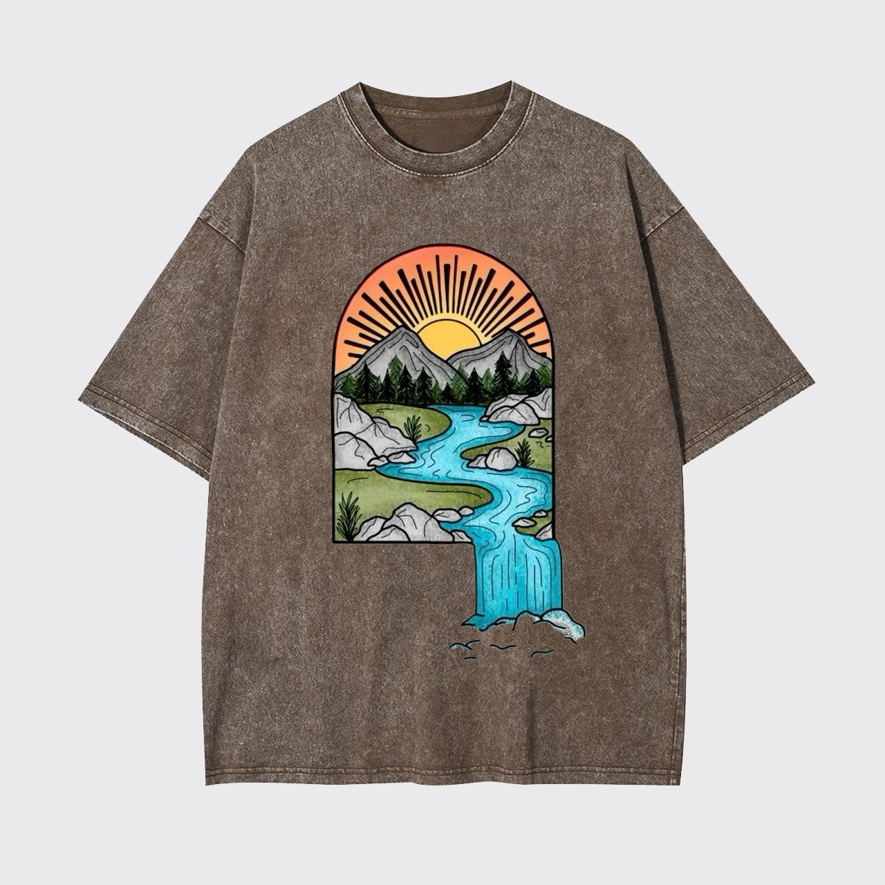 Forest Waterfall Garment-dye Tees