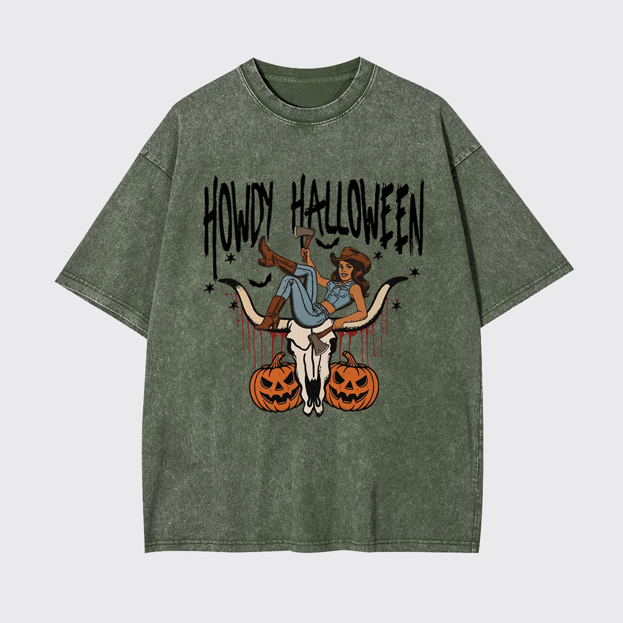 Howdy Halloween Cowgirl Garment-dye Tees