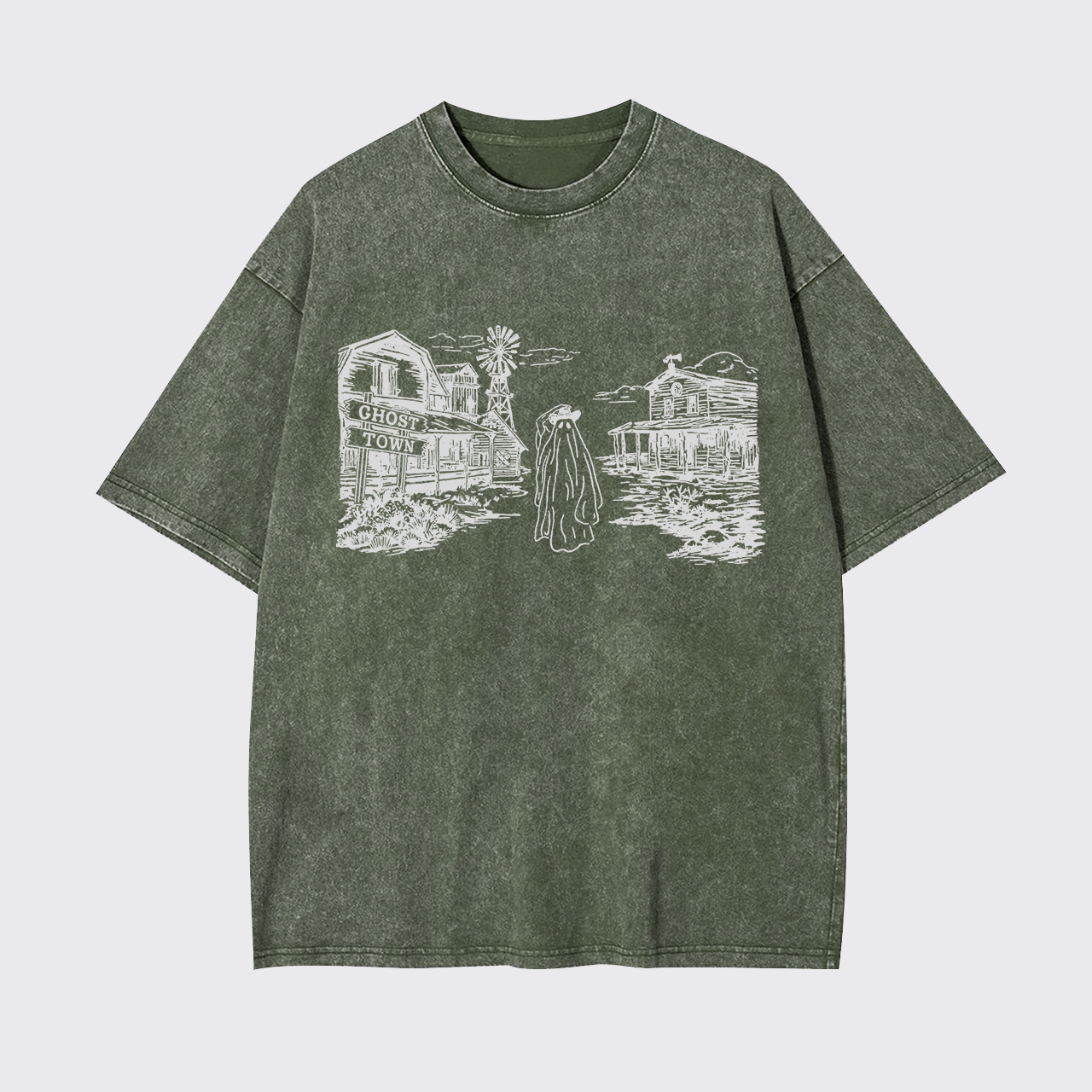 Western Halloween Ghost Town Garment-dye Tees
