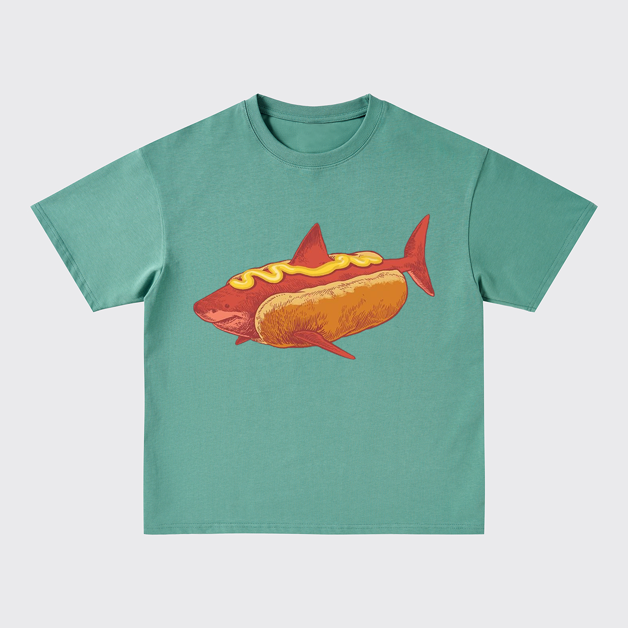 Hot Dog Shark Oversize T-Shirts