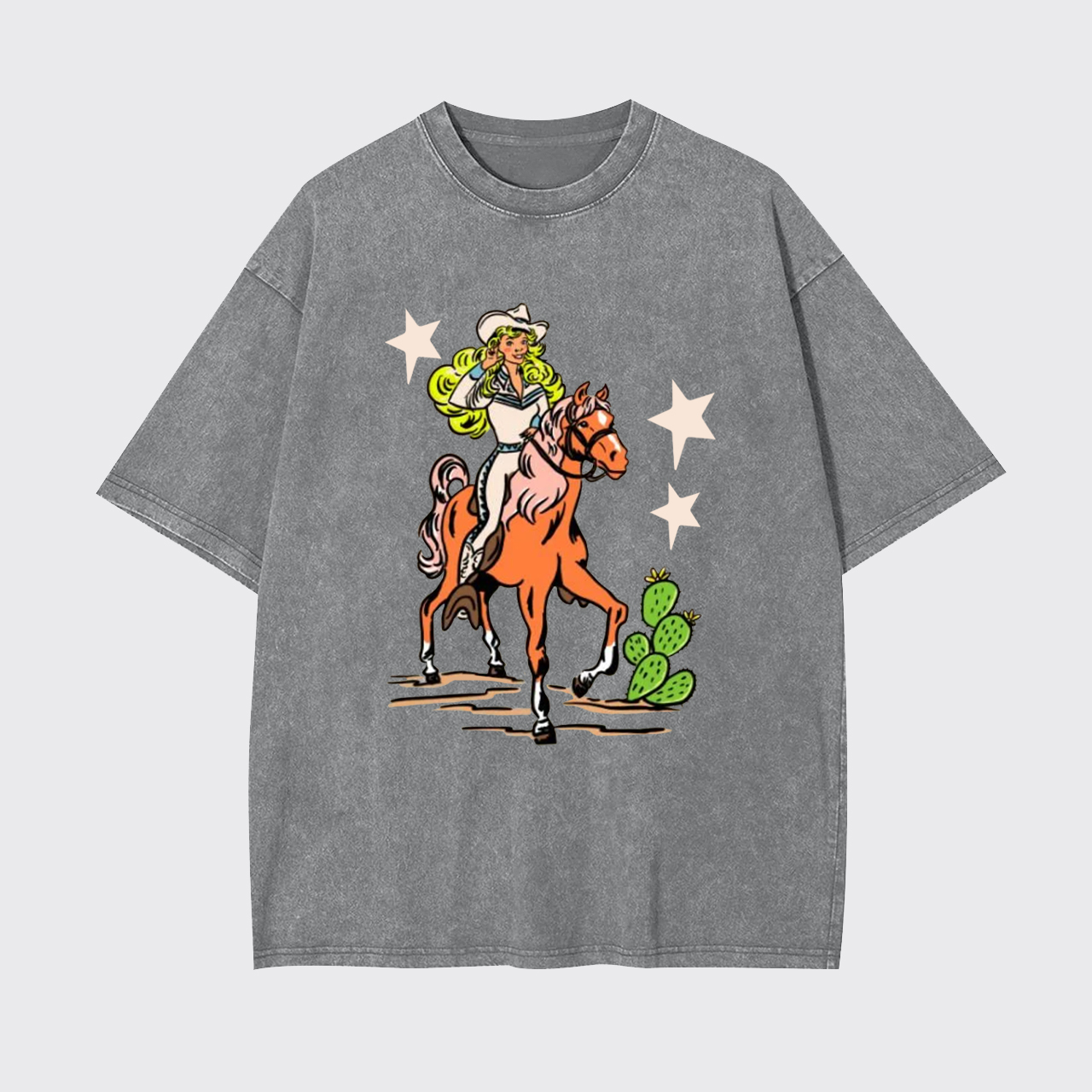 Retro Rodeo Cowgirl Garment-dye Tees