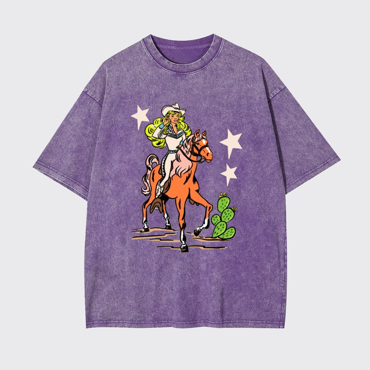 Retro Rodeo Cowgirl Garment-dye Tees