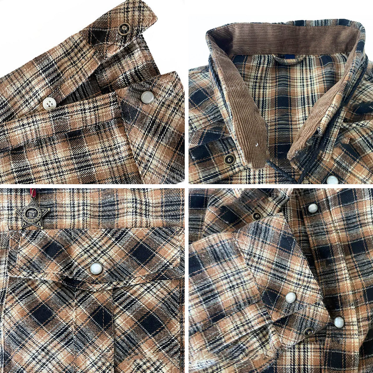 Western Cowboy Flannel Plaid Shirt