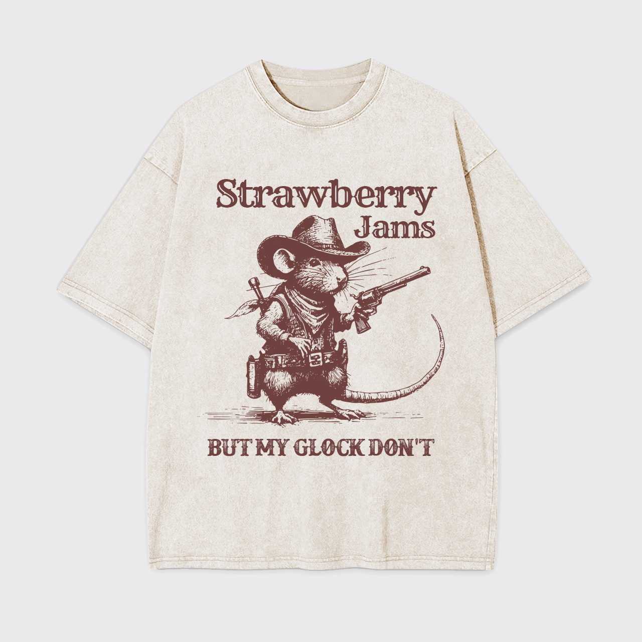 Sarcastic Rat-Strawberry Jams But My Glock Don't Garment-dye Tees