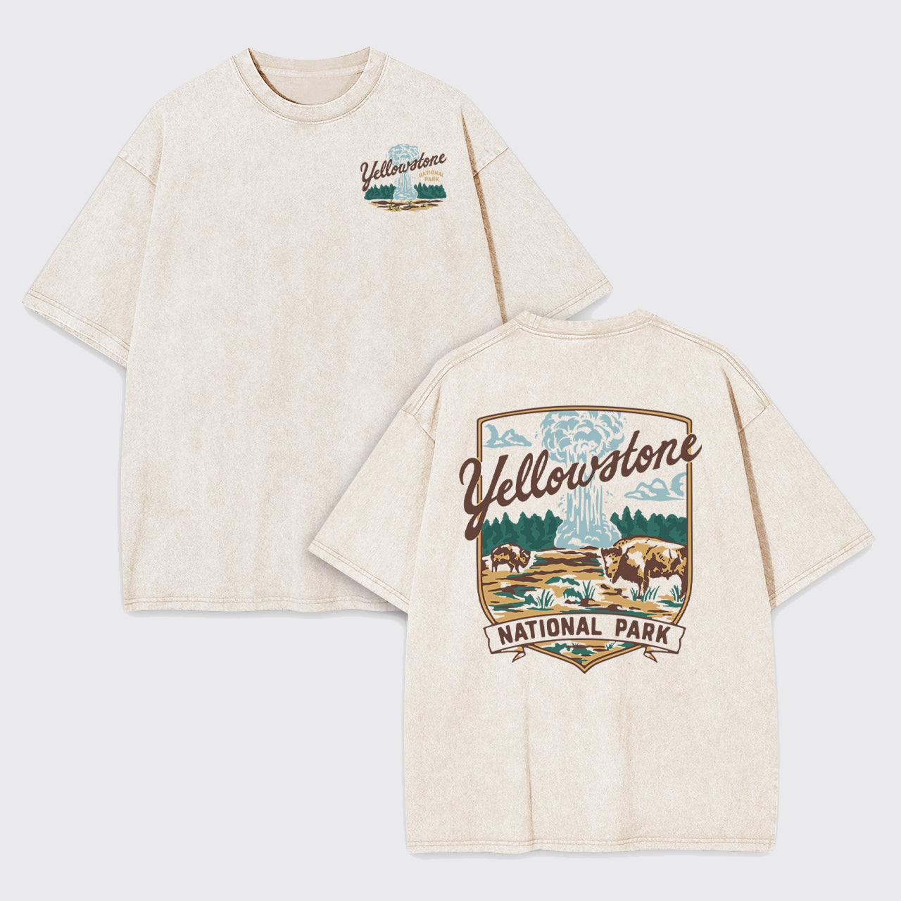 Yellowstone Vintage Illustration Garment-dye Tees