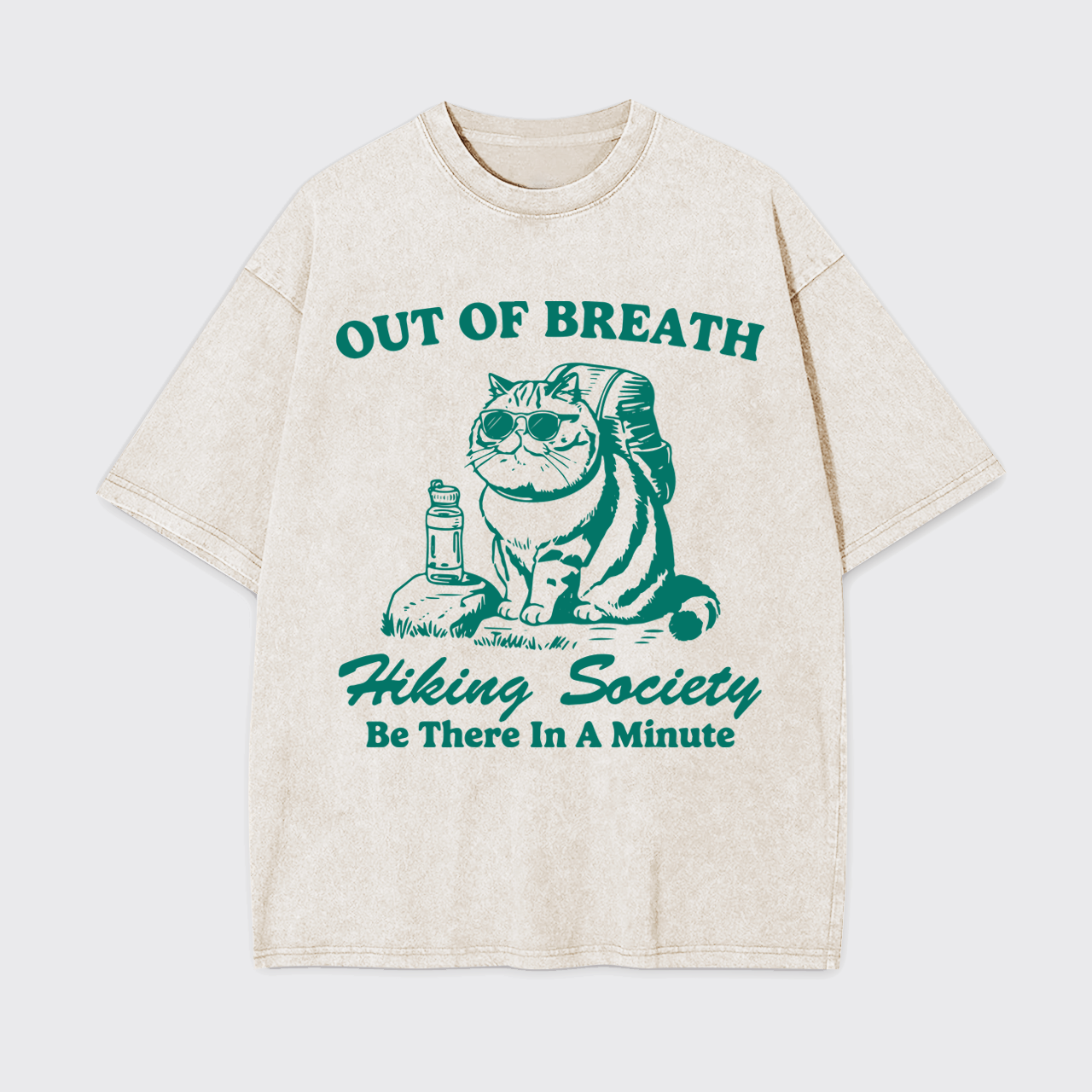 Out of Breath Hiking Cat Garment-dye Tees