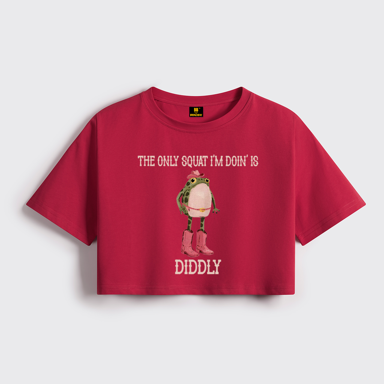 The Only Squat I'm Doin' Is Diddly Cropped Boxy Tee