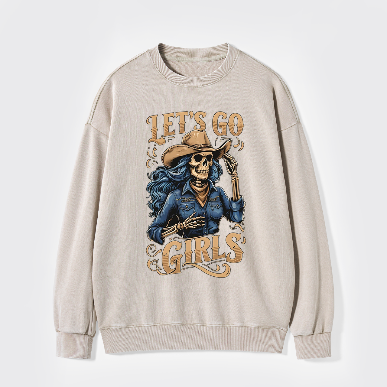 Let's Go Girls Creepy Cowgirl Washed Sweatshirts