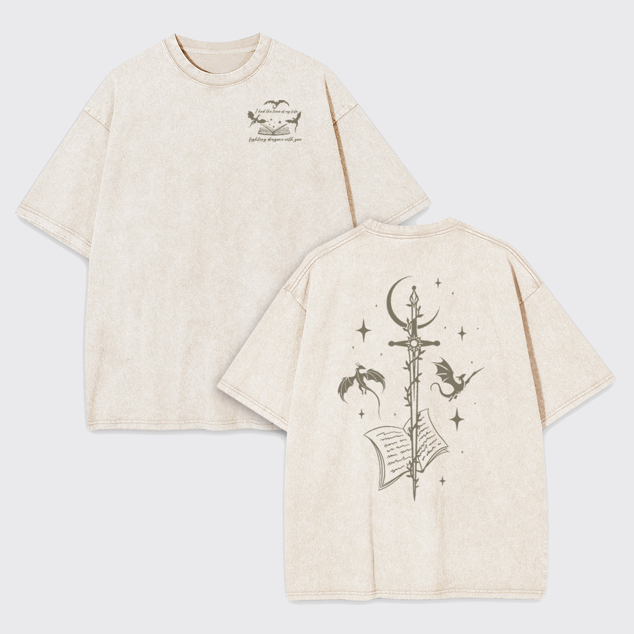 Sword And Dragons Garment-dye Tees