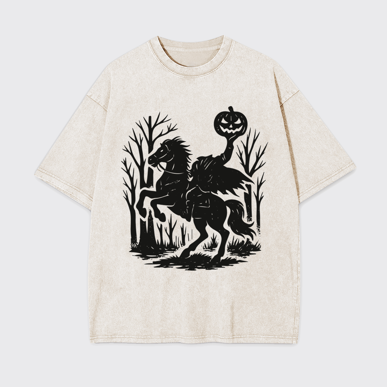 Halloween Scary Headless Horseman Garment-dye Tees