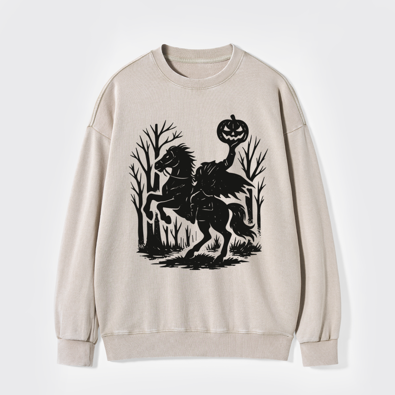 Halloween Scary Headless Horseman Washed Sweatshirts