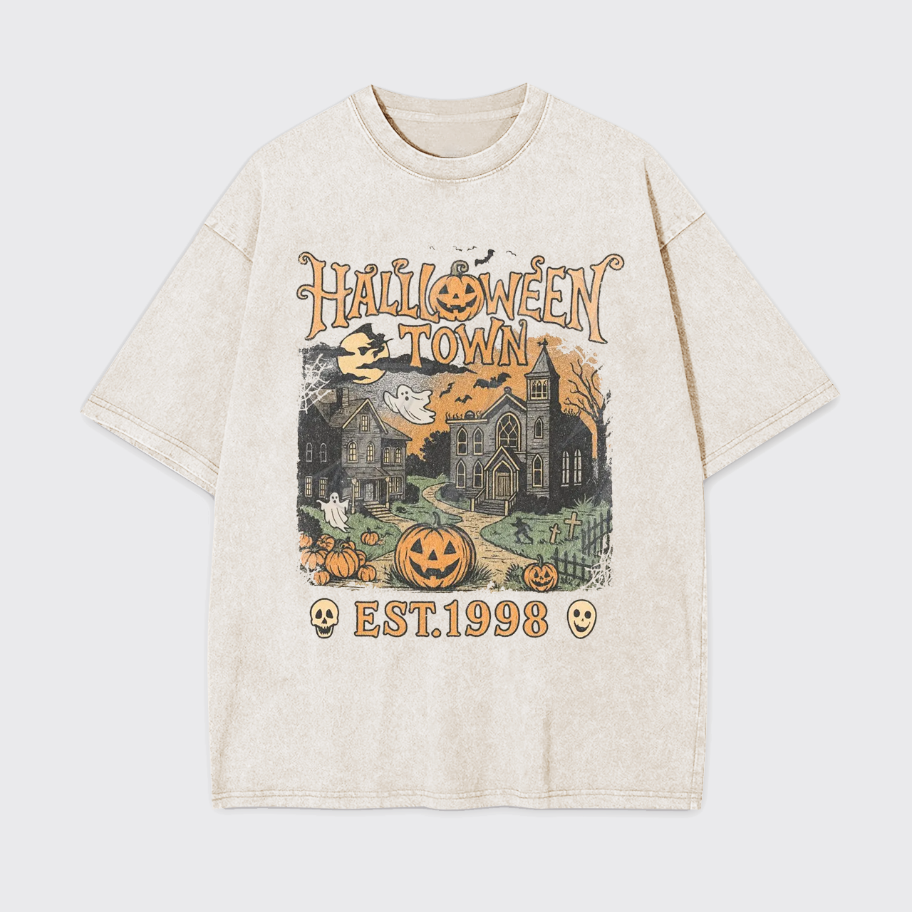 Vintage 90s Halloween Spooky Garment-dye Tees