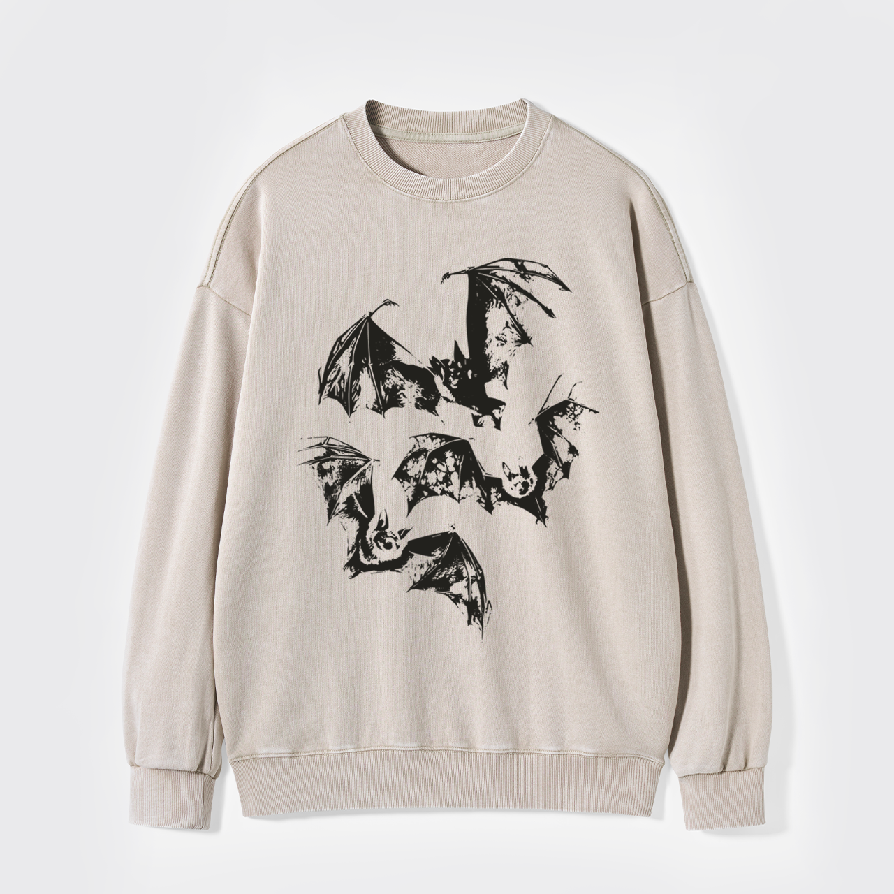 Halloween Three Bats Washed Sweatshirts