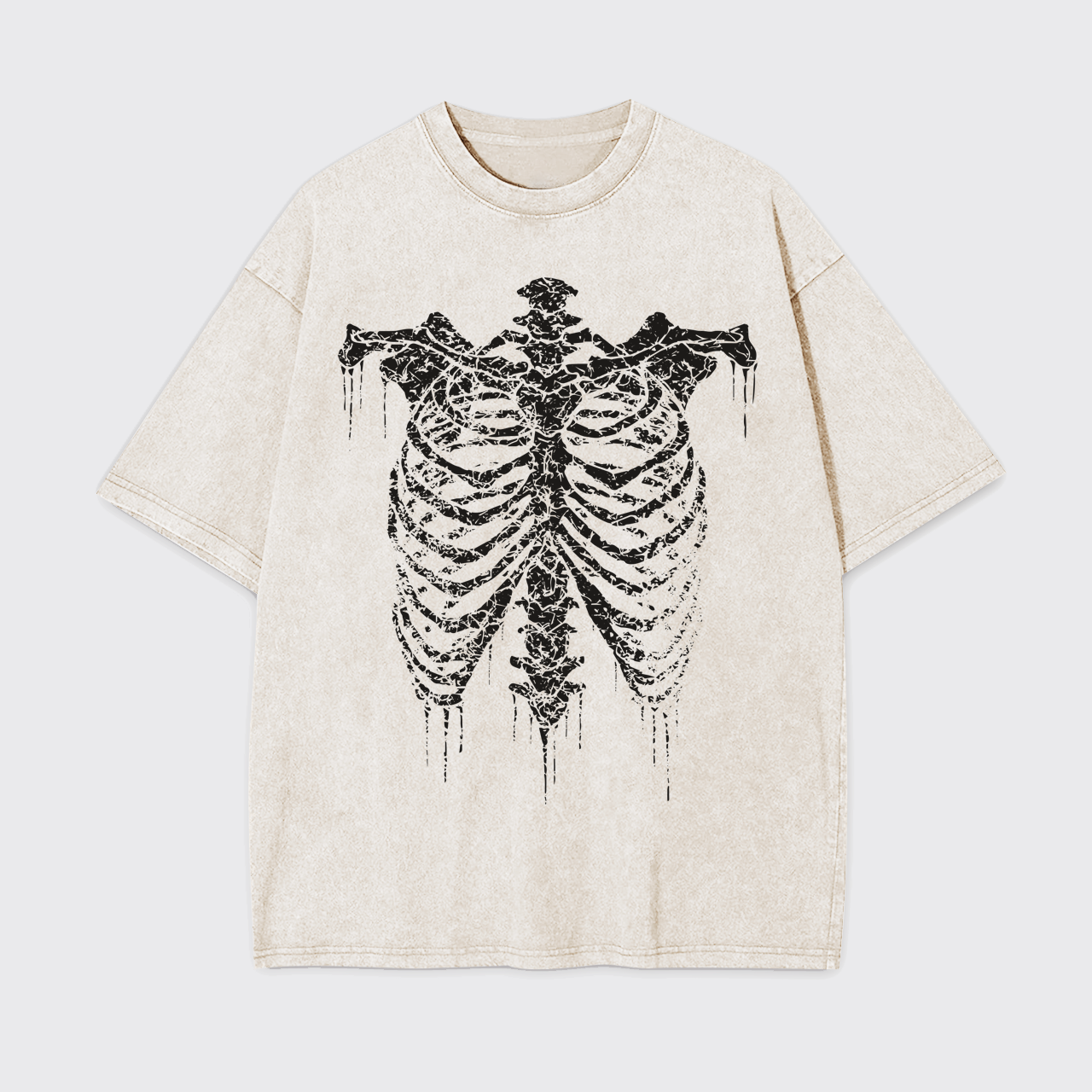 Halloween Retro Horror Skeleton Garment-dye Tees