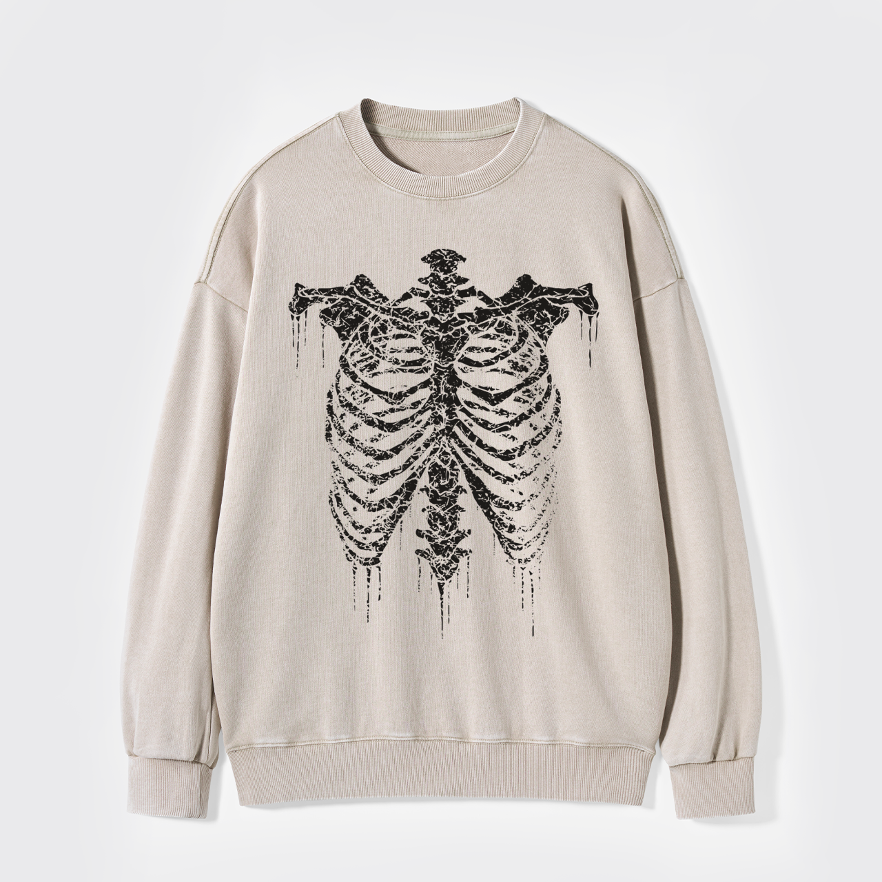Halloween Retro Horror Skeleton Washed Sweatshirts