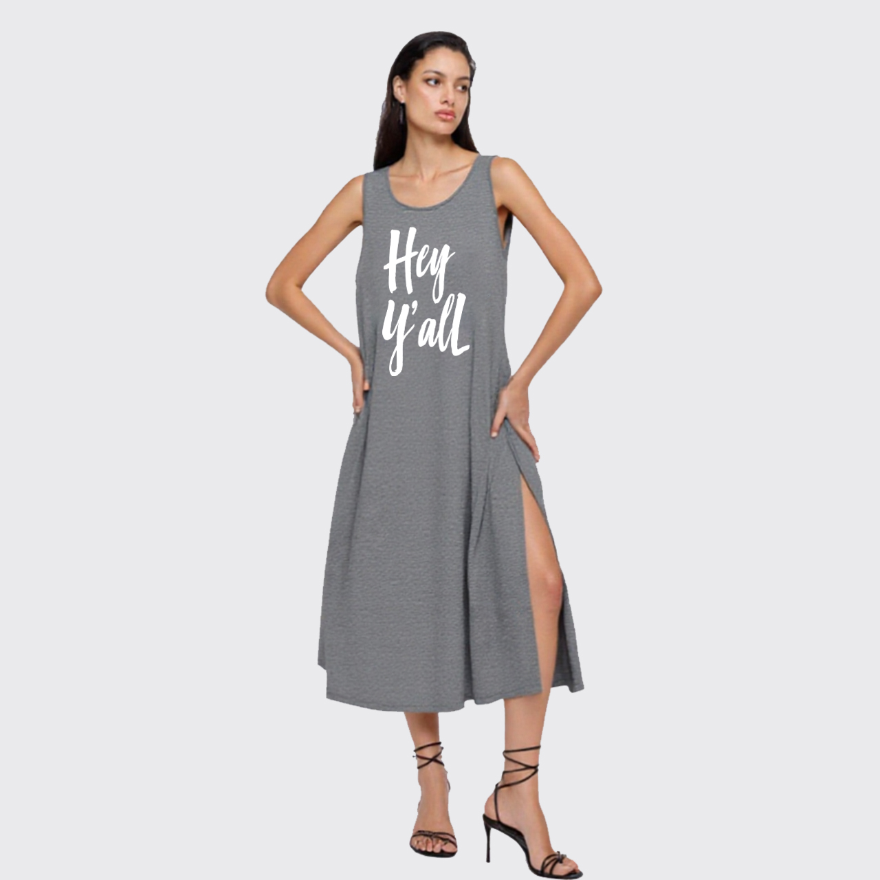Hey Y'all Slit Tank Dress