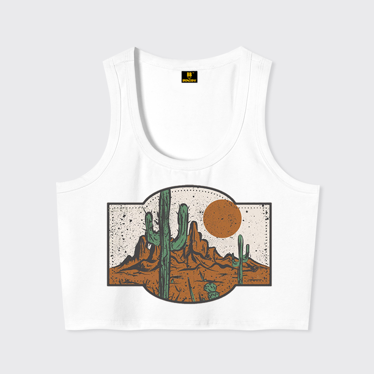Western Desert Sunset Cactus Tank Top