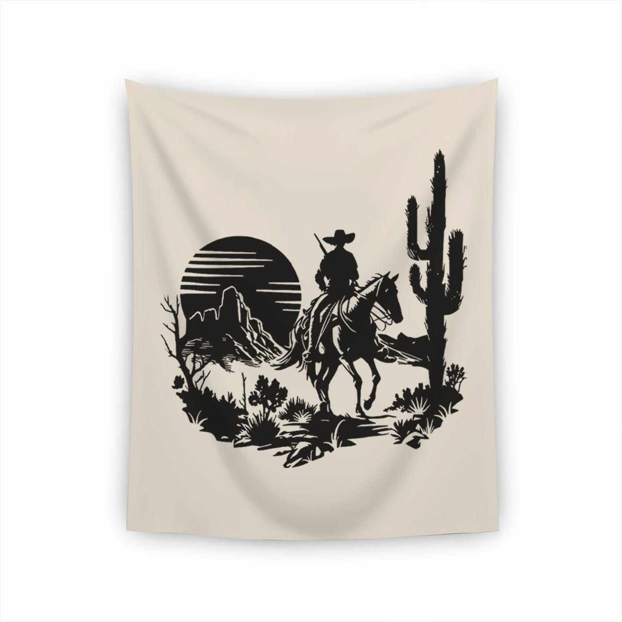 Desert Western Cowboy Wall Tapestry