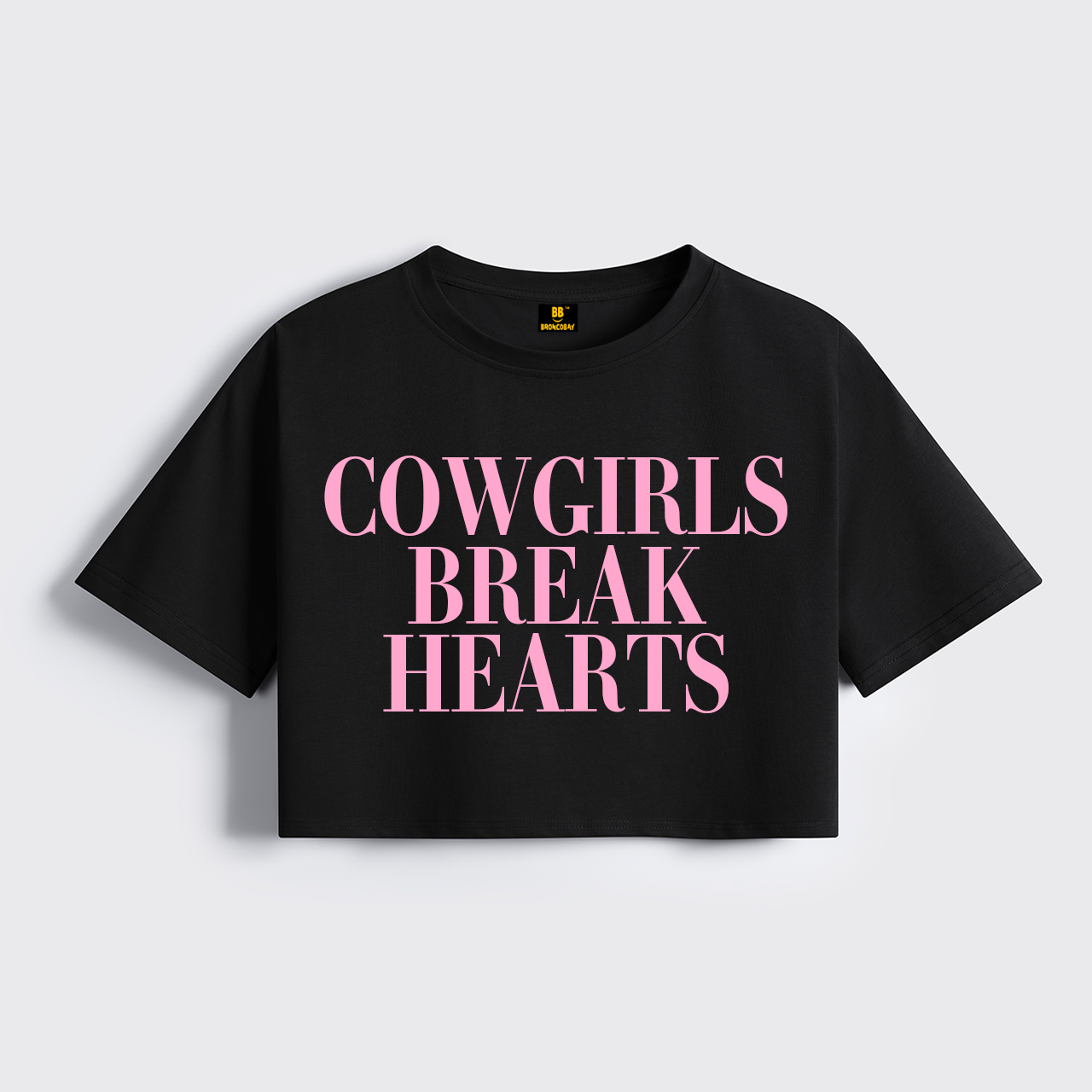 Cowgirls Break Hearts Cropped Boxy Tee