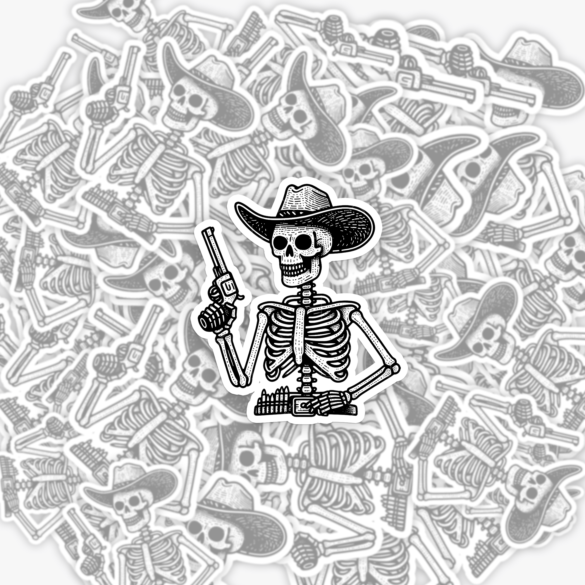 Outlaw Skeleton Cowboy_Broncobay Sticker