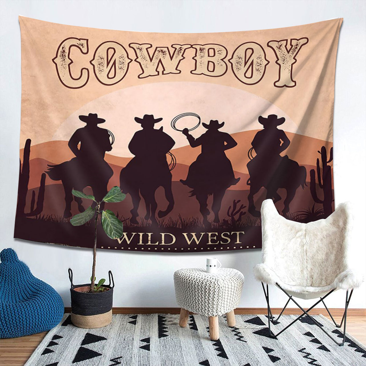 Cowboy Wild West Tapestry