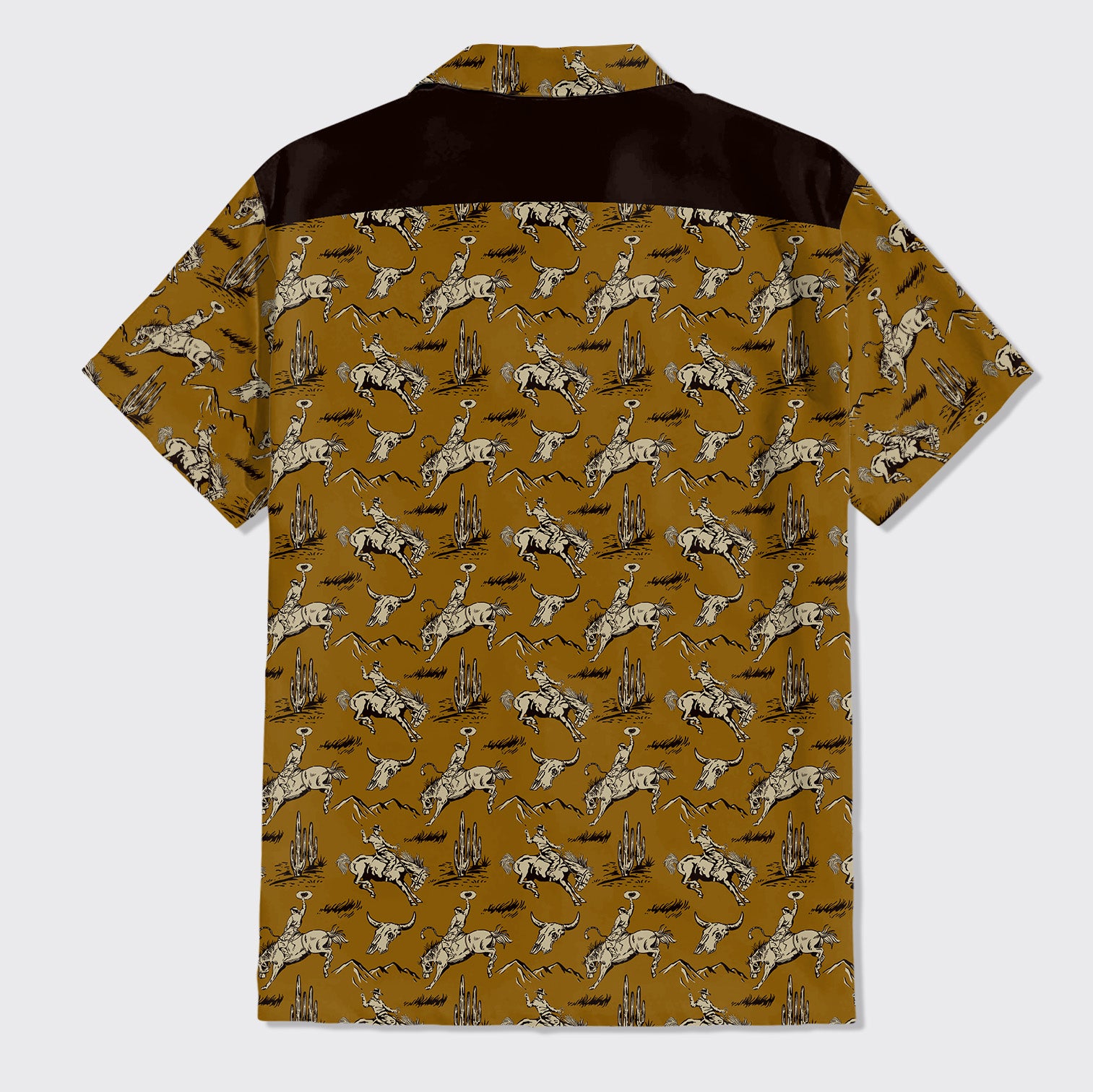 Cowboy Riding Pattern Button Up Shirts