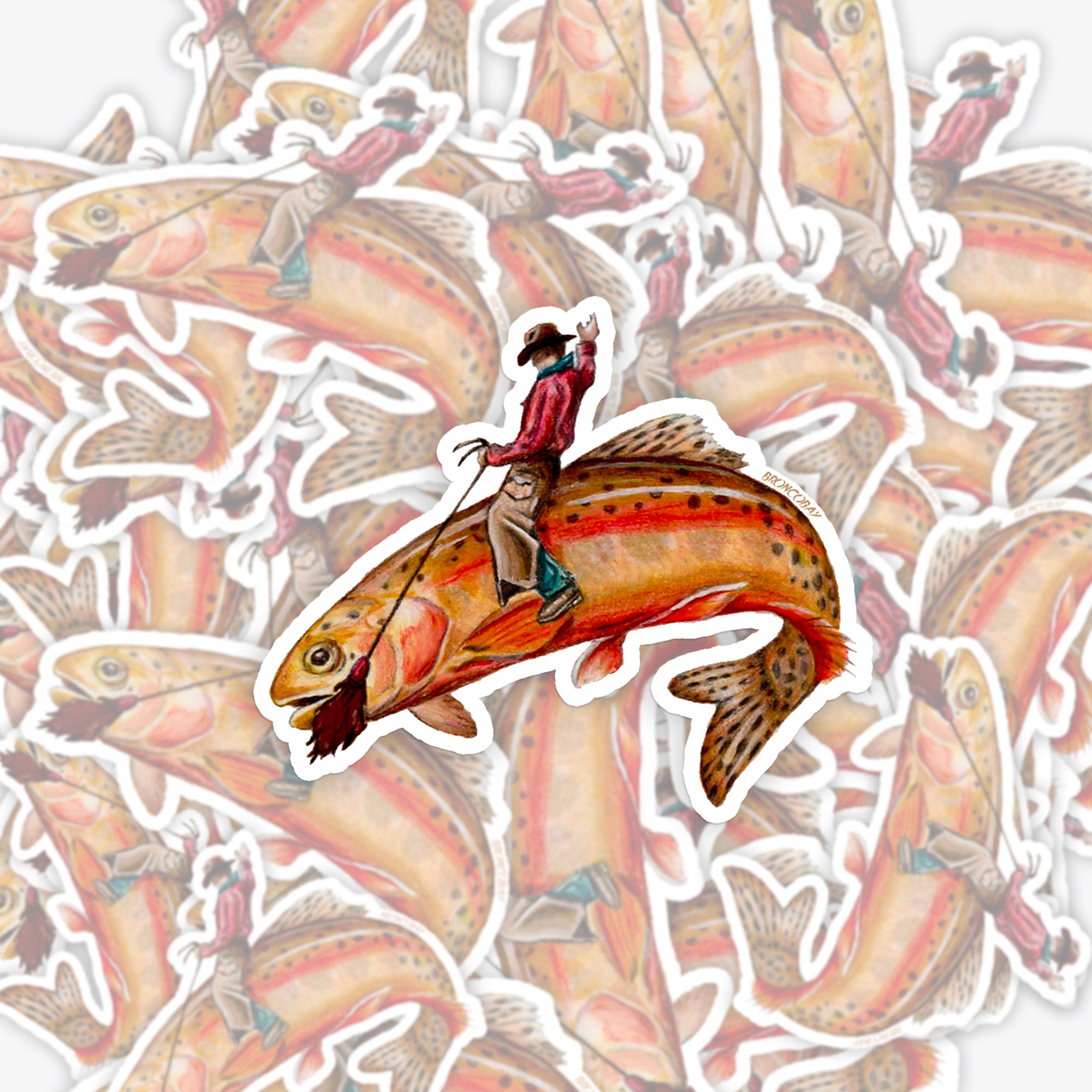 Golden Trout Cowboy Sticker