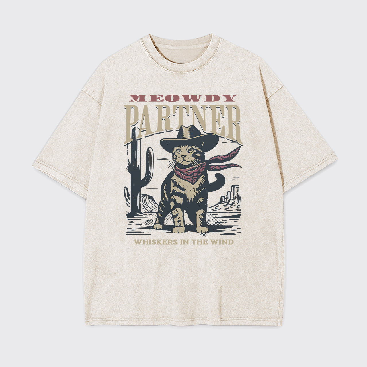 Meowdy Partner Cowboy Cat Garment-dye Tees