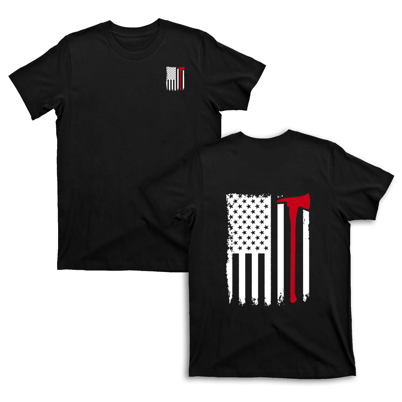 Fireman Axe American Flag T-shirt