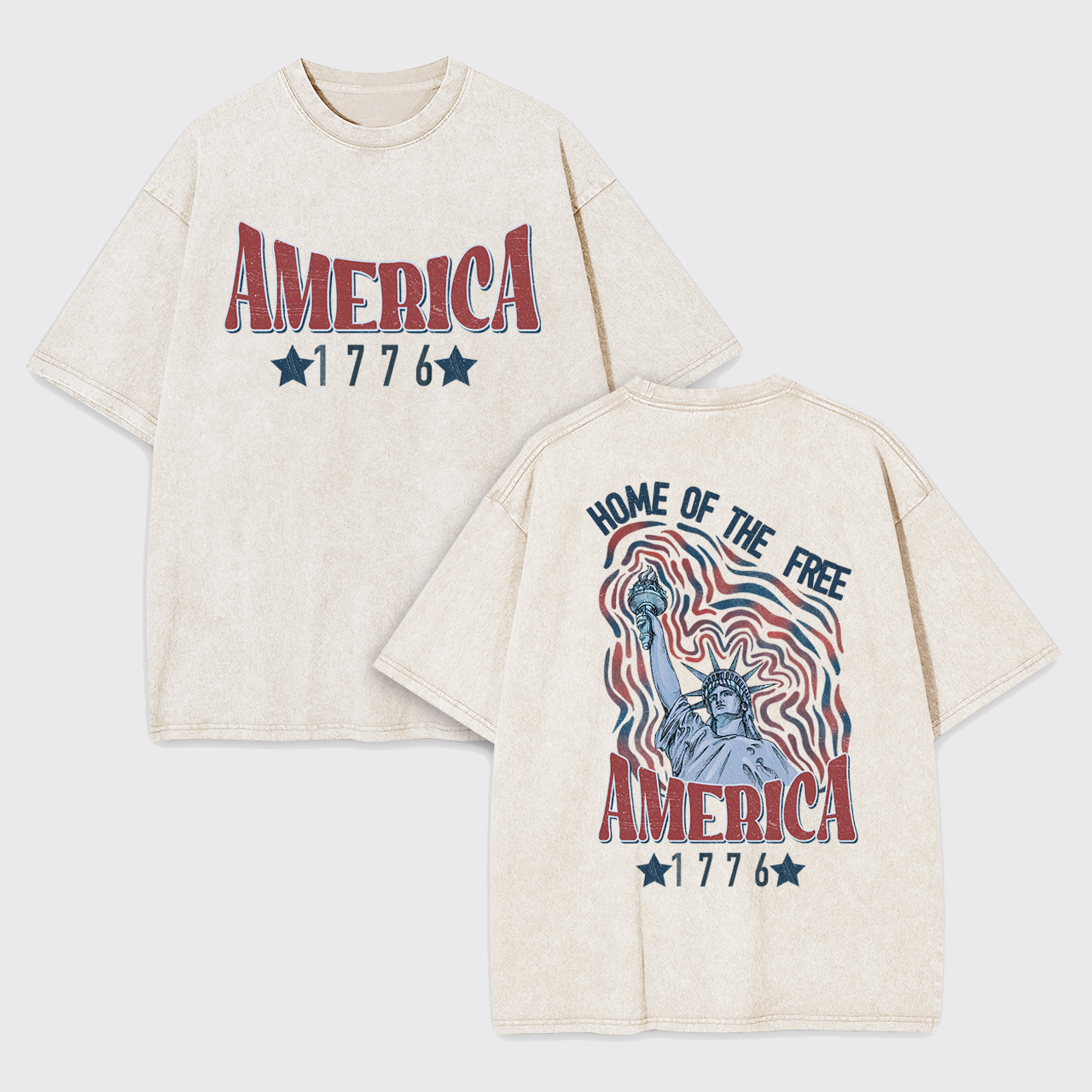 1776,Home Of The Free Garment-dye Tees