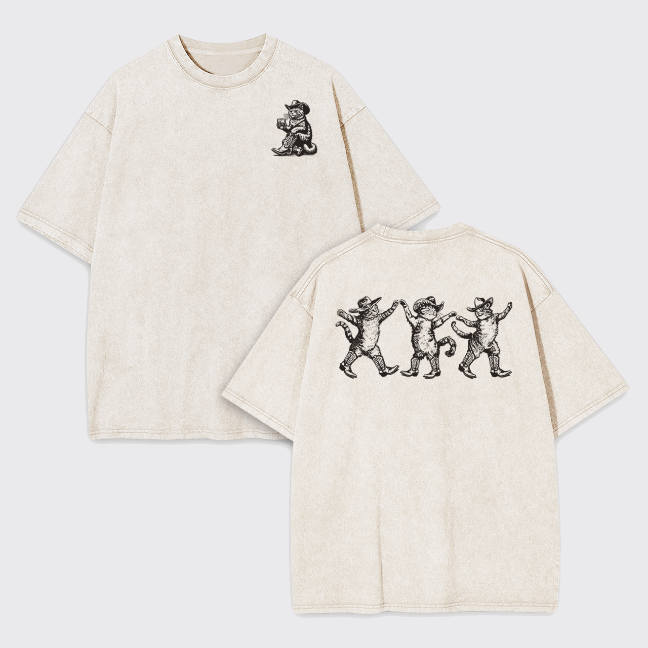 Bar Cowboy Cat Garment-dye Tees