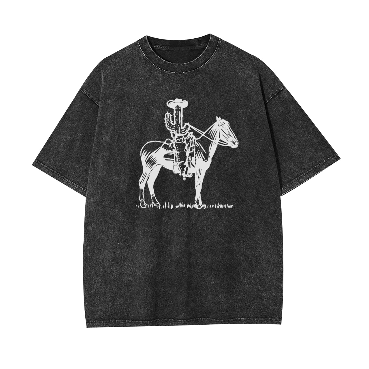 Western Cactus On Horseback Garment-dye Tees