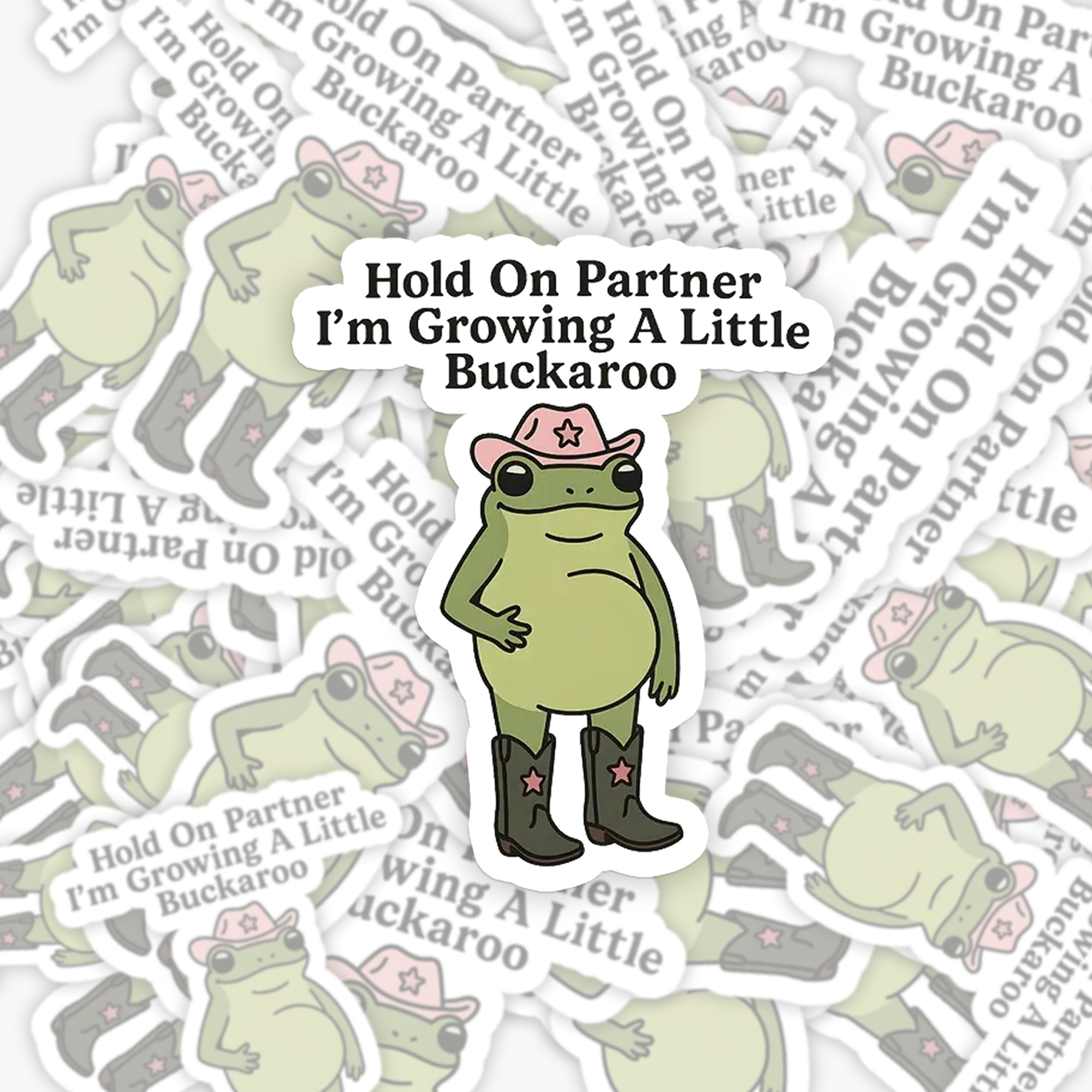 Funny Frog Pregnancy Announcement_Broncobay Sticker