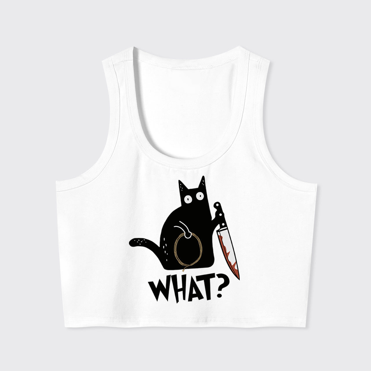 Murderous Black Cat With Knife Tank Top