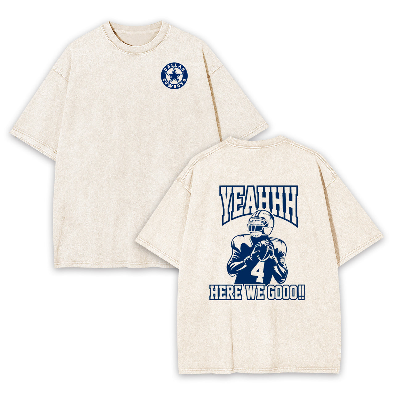 Dallas Cowboys Yeahhh Here We Good Garment-dye Tees