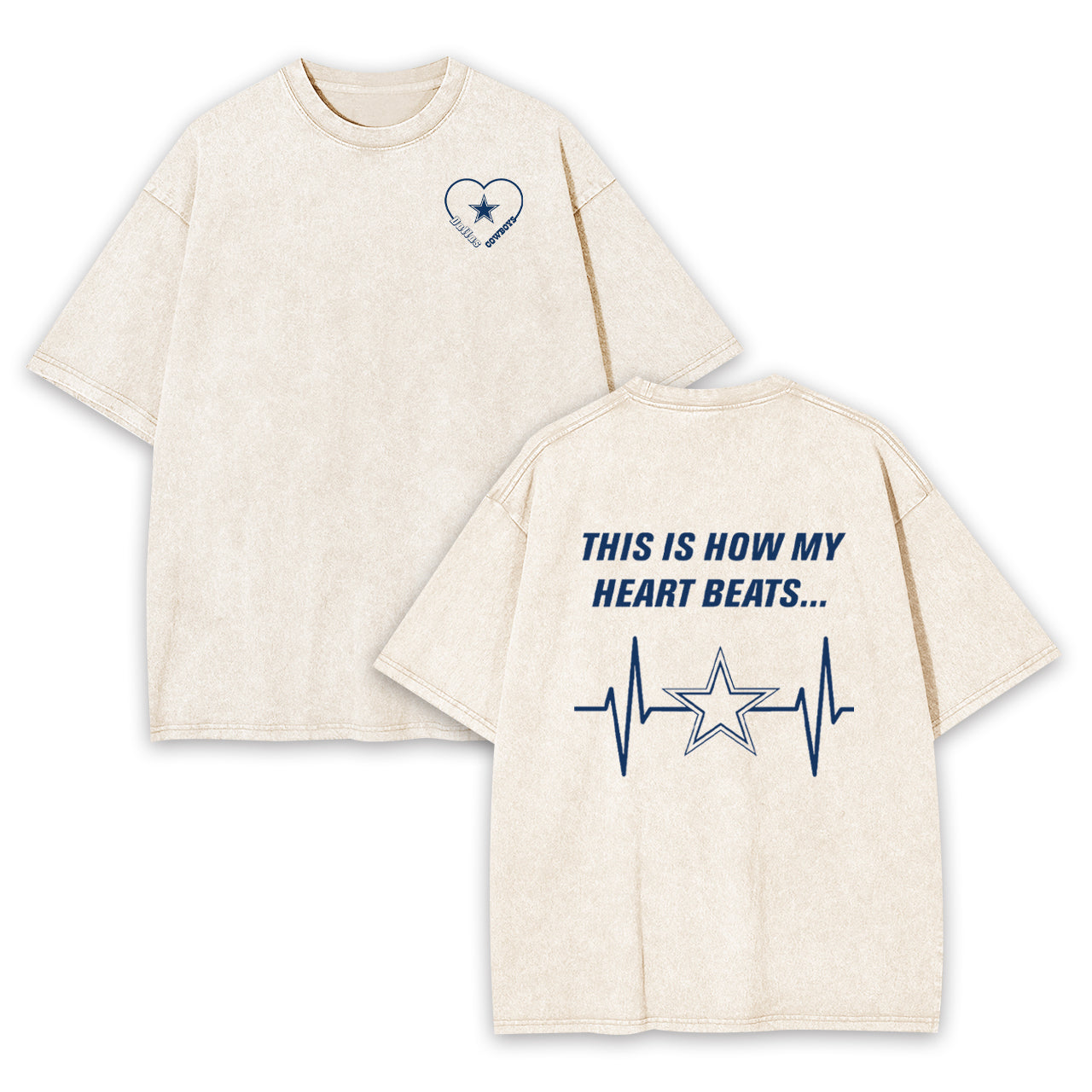 This is How My Heart Beats Dallas Cowboys Garment-dye Tees
