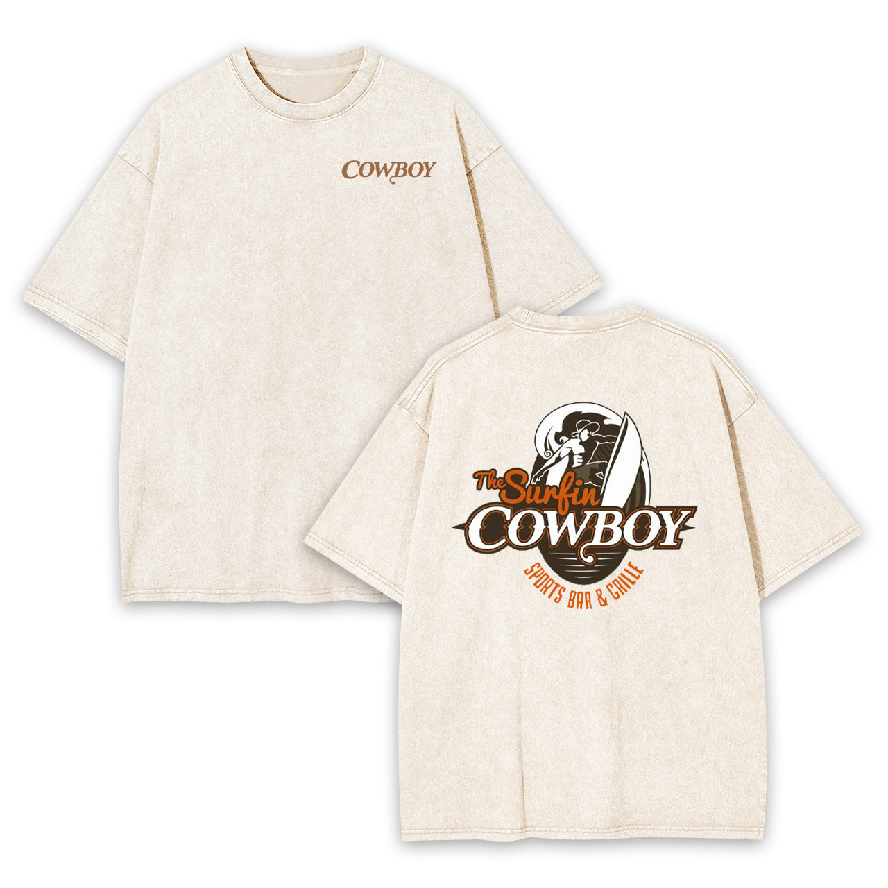The Surfing Cowboy Garment-dye Tees