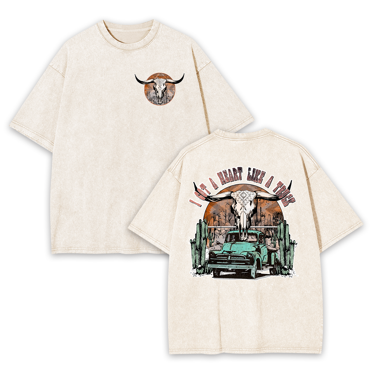 Heart Like A Truck Cowboy Garment-dye Tees