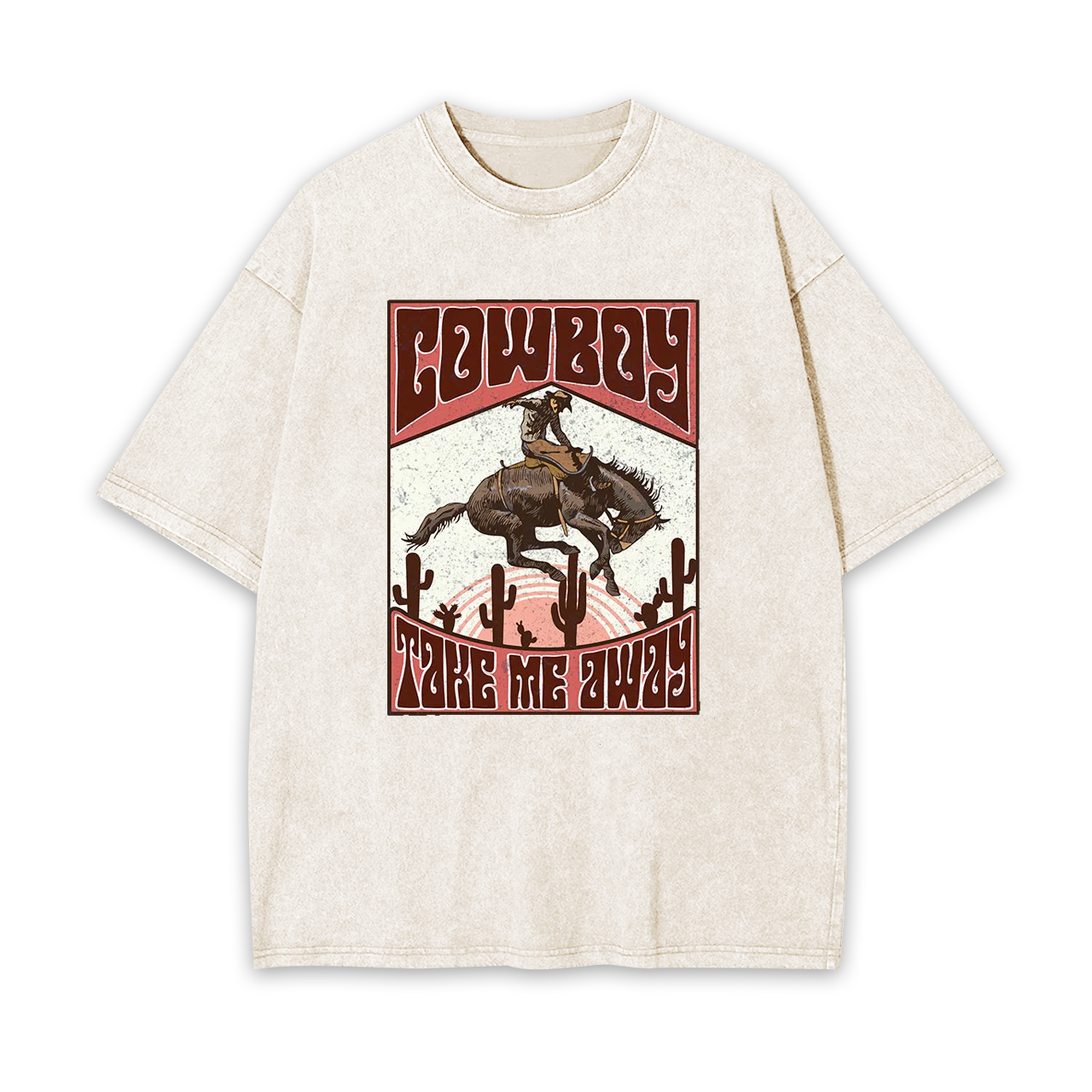 Cowboy Take Me Away Horse Riding Vintage Garment-dye Tees