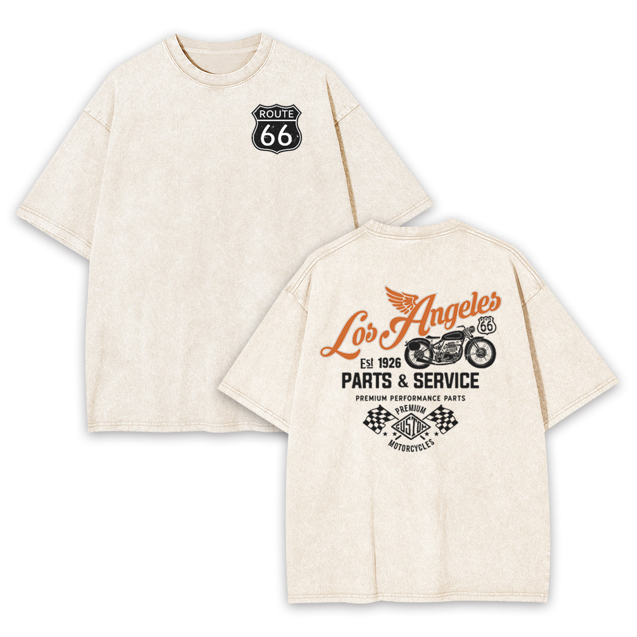 Route 66 Los Angeles Parts Garment-dye Tees
