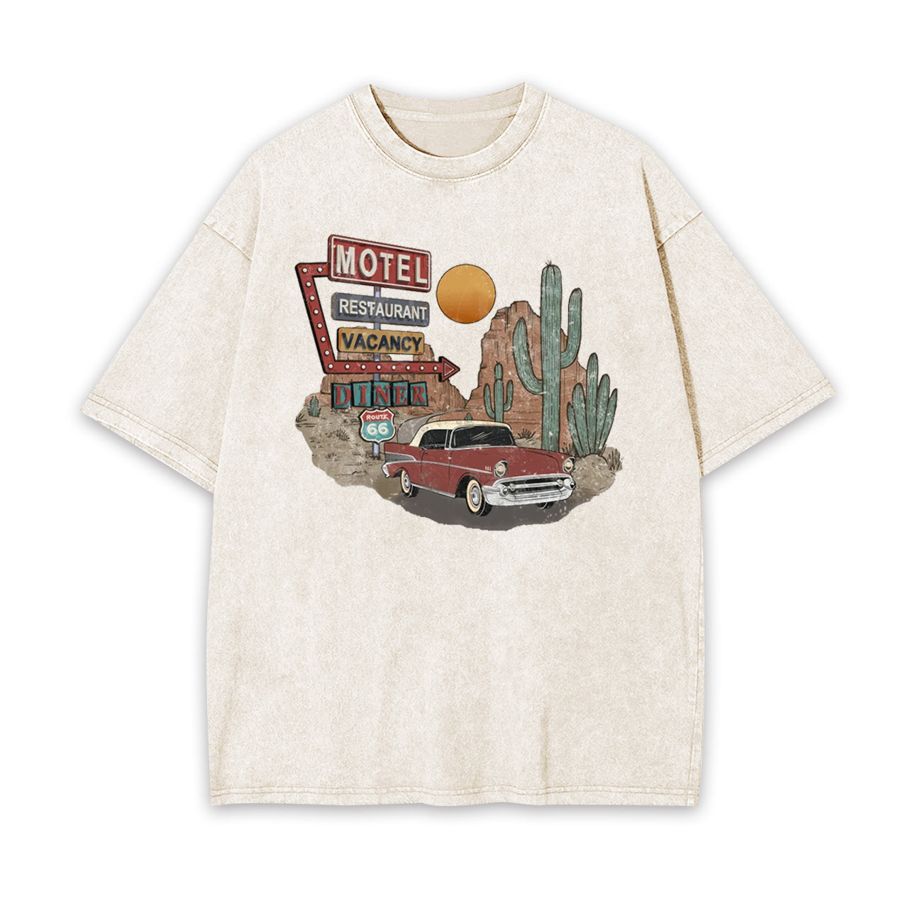 Retro Rock and Roll Desert Cactus Garment-dye Tees