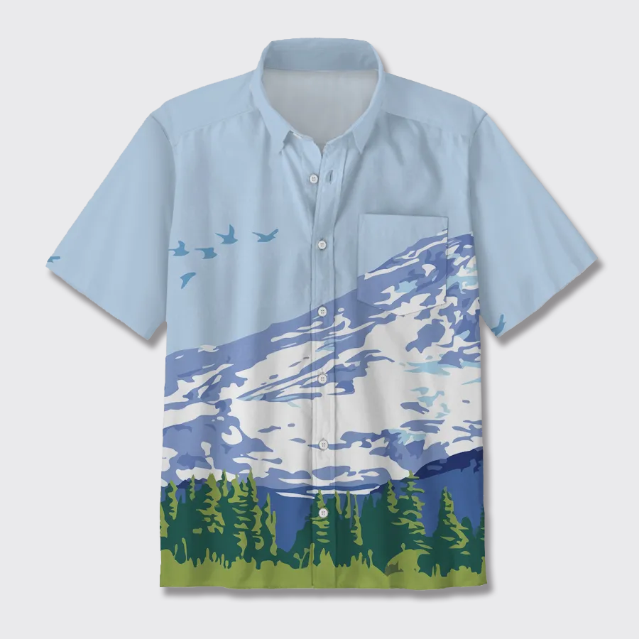 Mount Rainier National Park Button Up Shirts