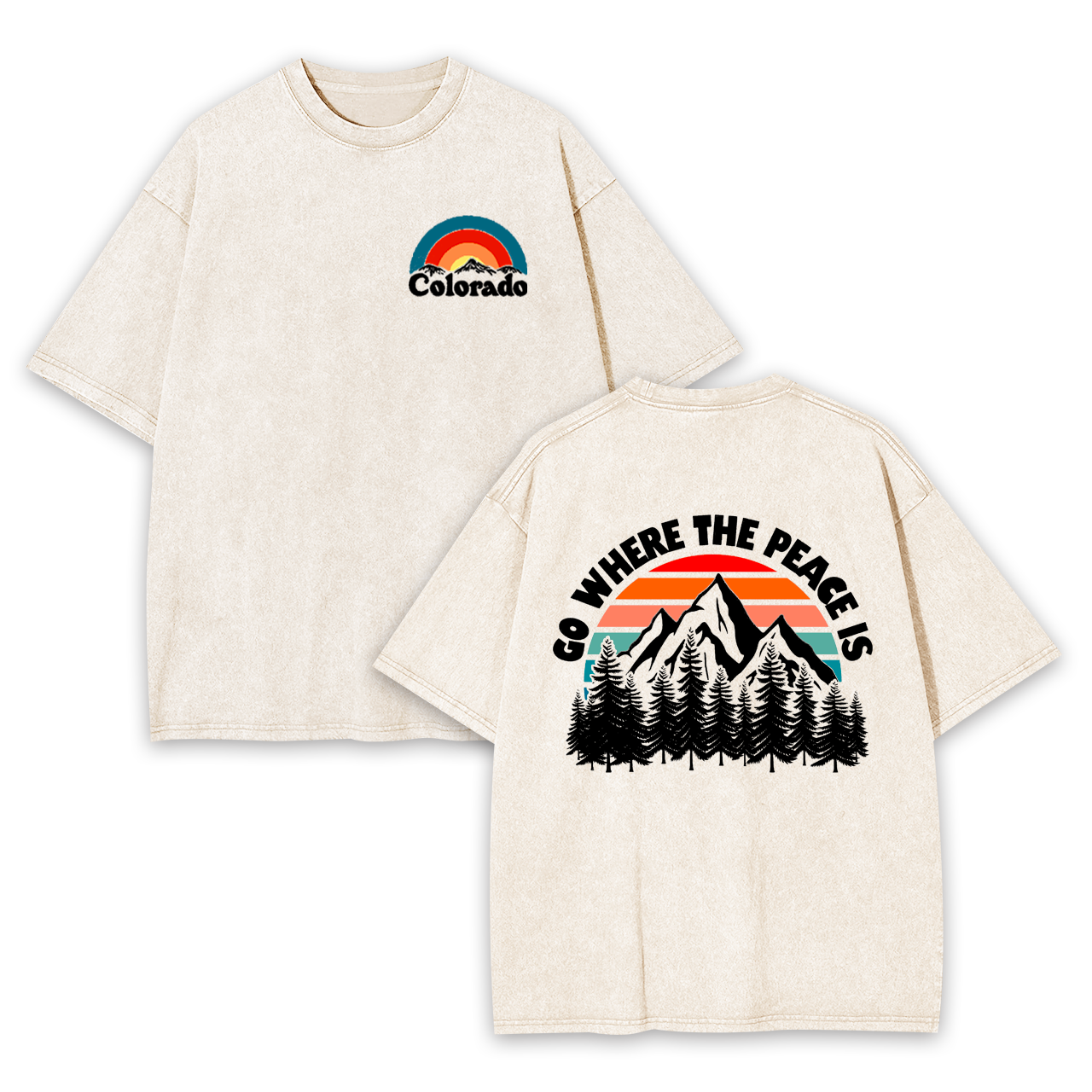 Colorado Vintage Mountain Garment-dye Tees