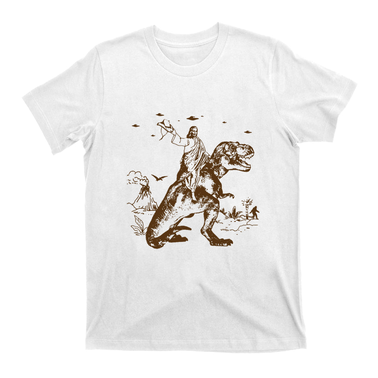 Jesus Riding Dinosaur T-Shirts