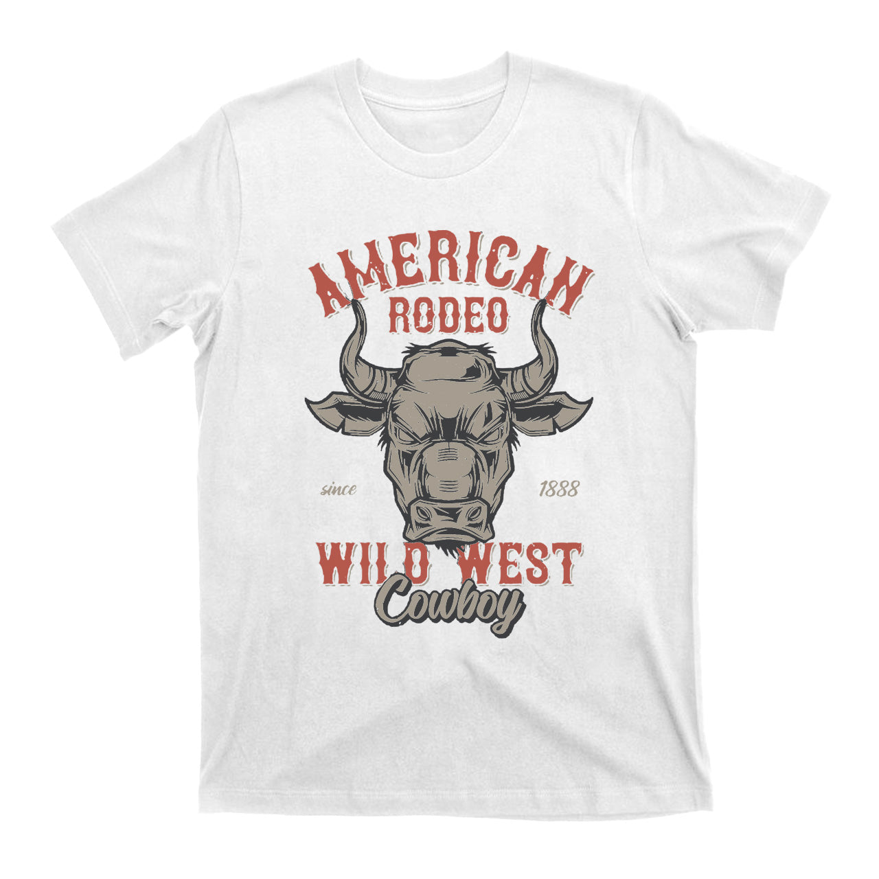 Men's Vintage Rodeo Cowboy Wild West Bull T-shirts