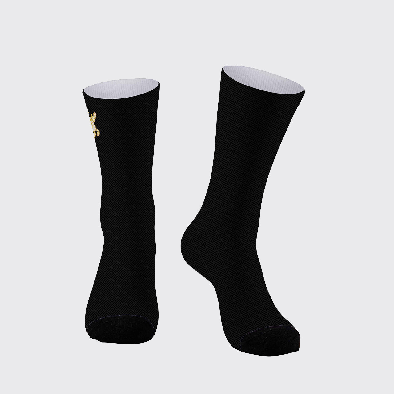 Black Cowboy Riding Printed Cotton Socks