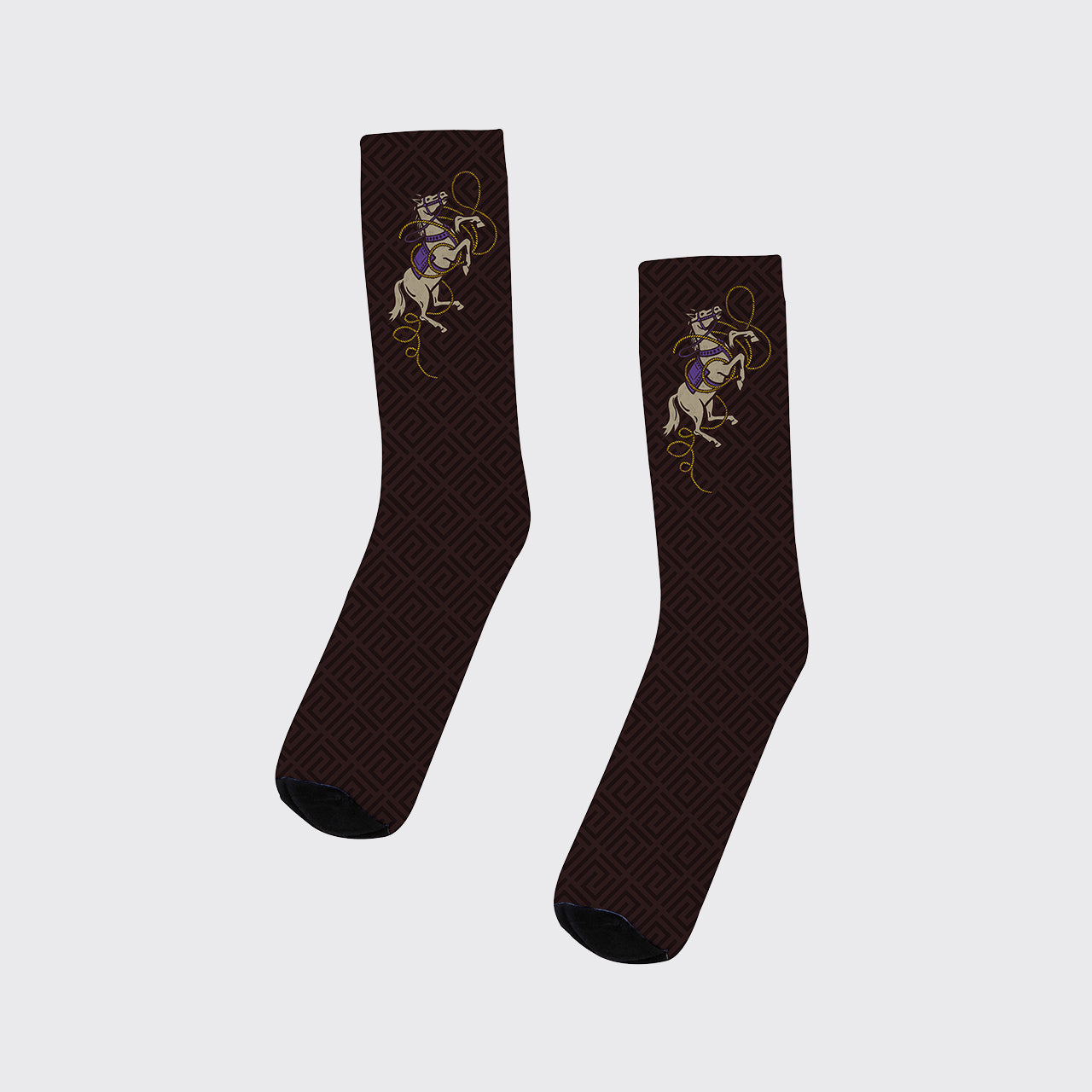 The Reins Circled The Horse Printed Cotton Socks