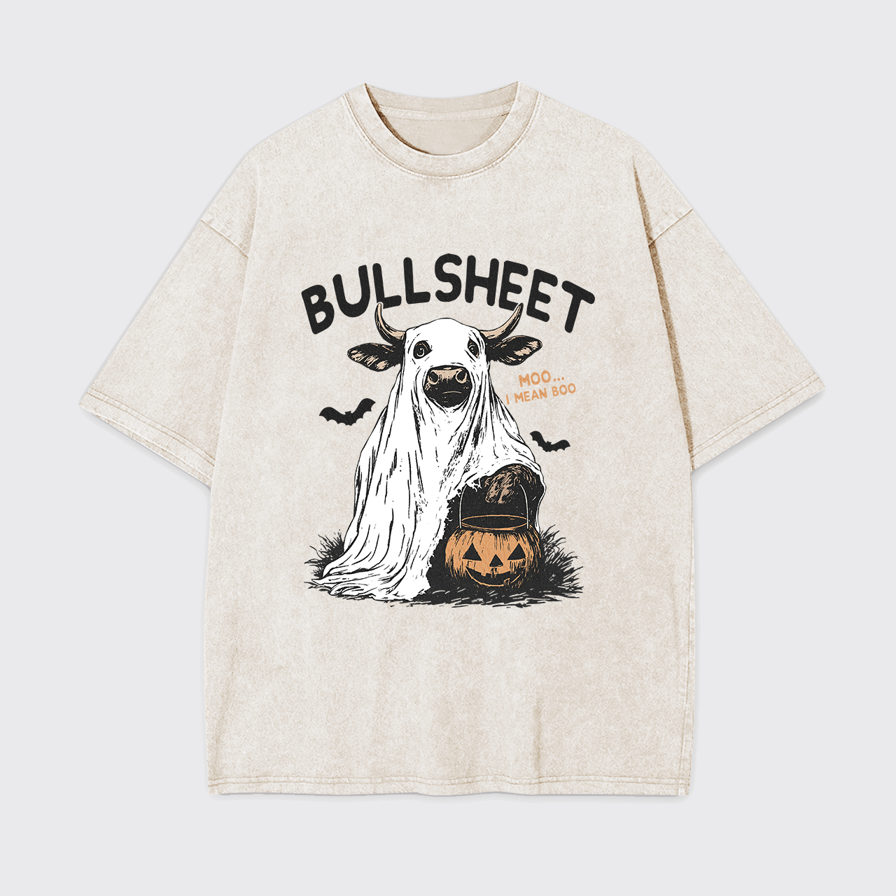 Funny Halloween Bullsheet Garment-dye Tees