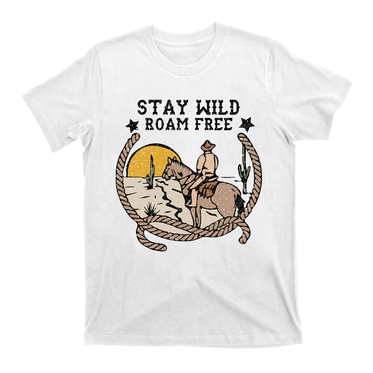 Stay Wild Roam Free Vintage Cowboy T-Shirt