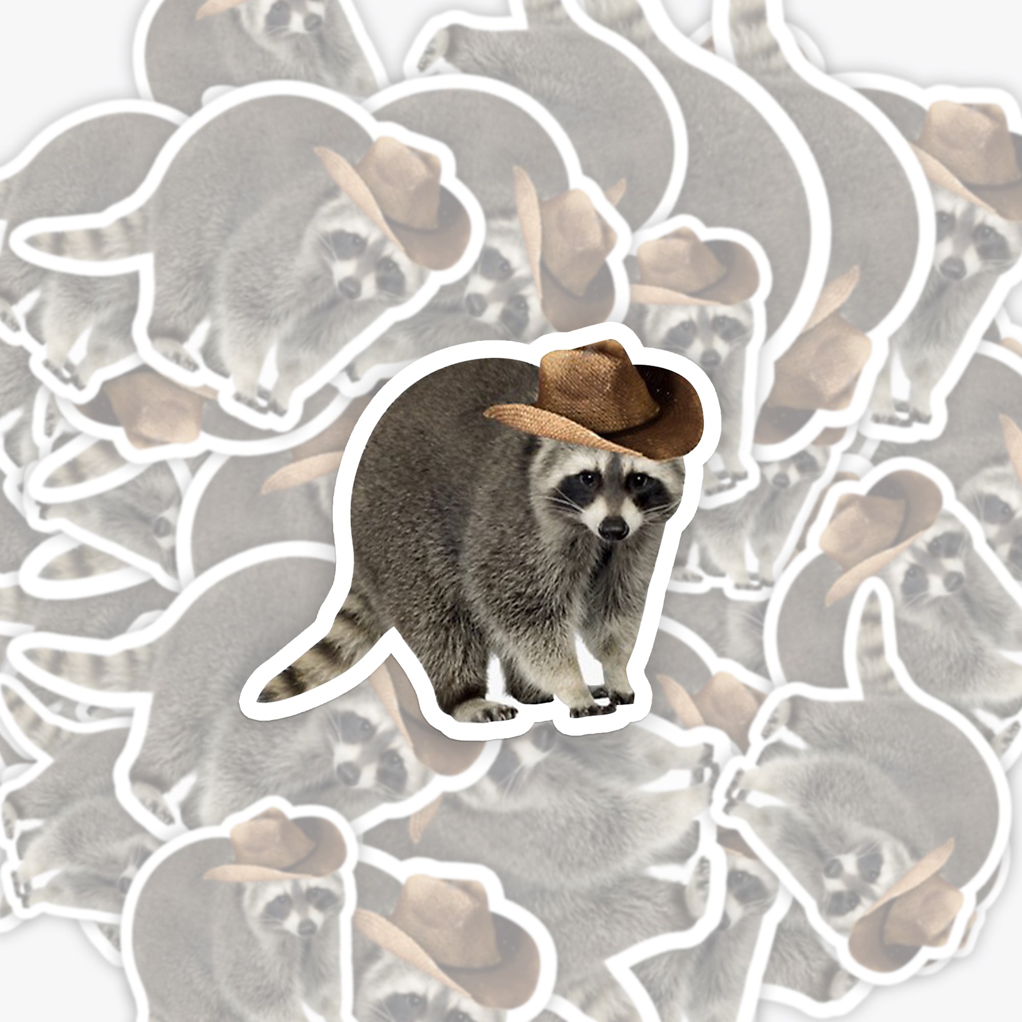 Cowboy Raccoon Sticker